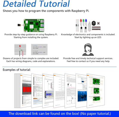 FREENOVE Ultimate Starter Kit for Raspberry Pi 4 B 3 B+ 400, 558-Page Detailed Tutorial, Python C Ja