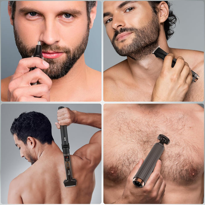 Hatteker Herren-Rückenrasierer Körpertrimmer Elektrischer Body Groomer Gesichts-, Arm-, Kinn-Barttri