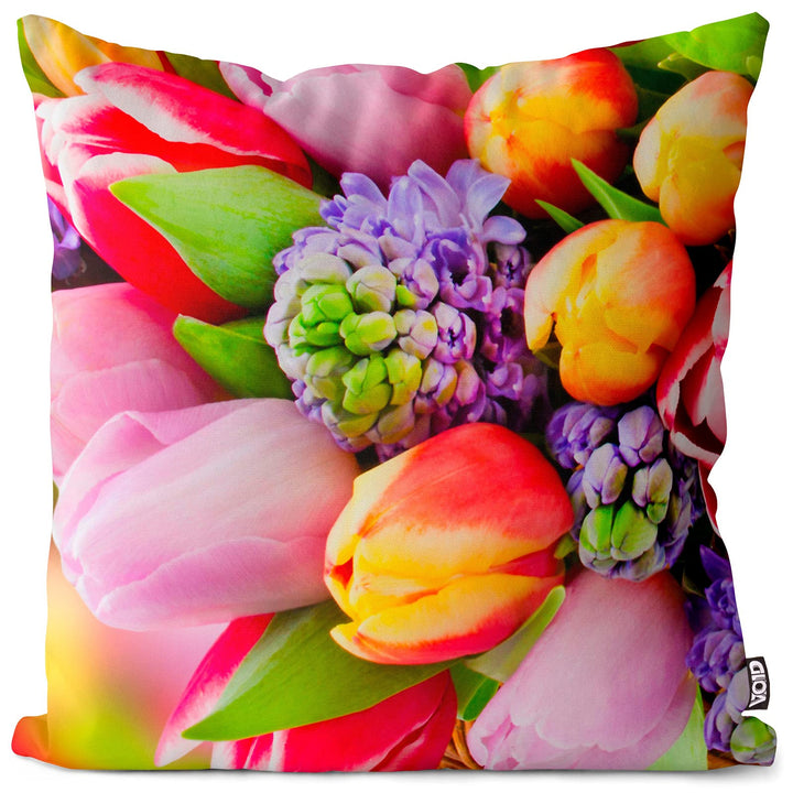 VOID Blumenstrauss Frühling Tulpen Kissenbezug Kissenhülle Sofakissen Kissen Deko Outdoor-Kissen Dek