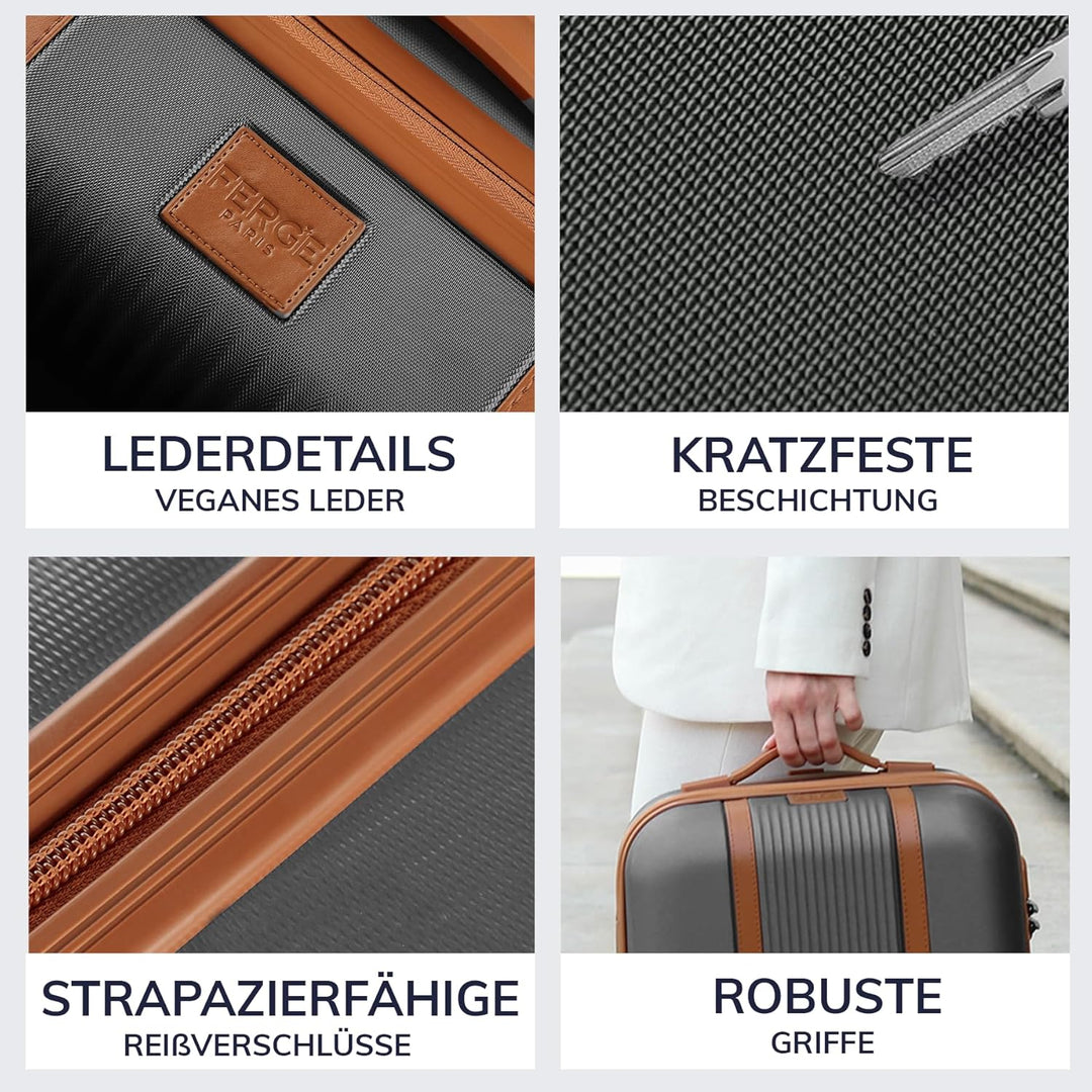 FERGÉ Kofferset 3 teilig Hartschale Milano Reisekoffer Trolley-Set (Handgepäck, L, XL) 3er Set Harts