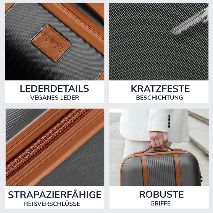 FERGÉ Kofferset 3 teilig Hartschale Milano Reisekoffer Trolley-Set (Handgepäck, L, XL) 3er Set Harts