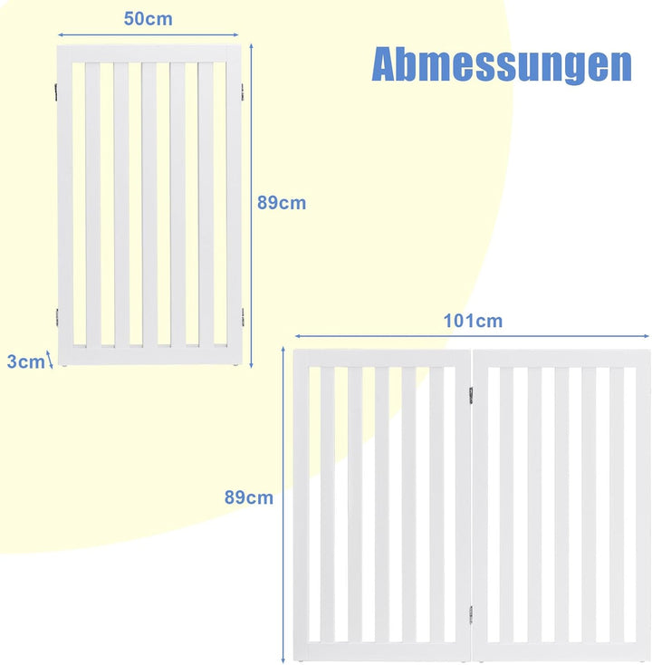 SOARS Absperrgitter Hund, faltbar & freistehend Hundegitter, Schutzgitter für Tür & Treppe, Türschut