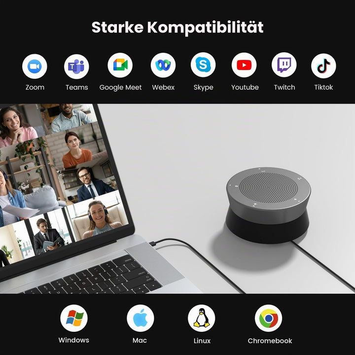 NEARITY A11 Konferenzlautsprecher, 4 Mikrofonen USB Freisprecheinrichtung AI Noise Cancelling 13ft A