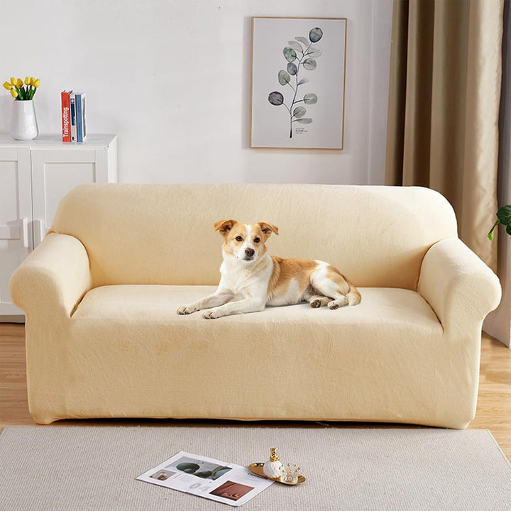 PETCUTE Sesselbezüge Elastische Sesselbezüge Dicke Sofabezüge Sofabezüge Sahne 1 Sitzer Sahne, 1 Sit