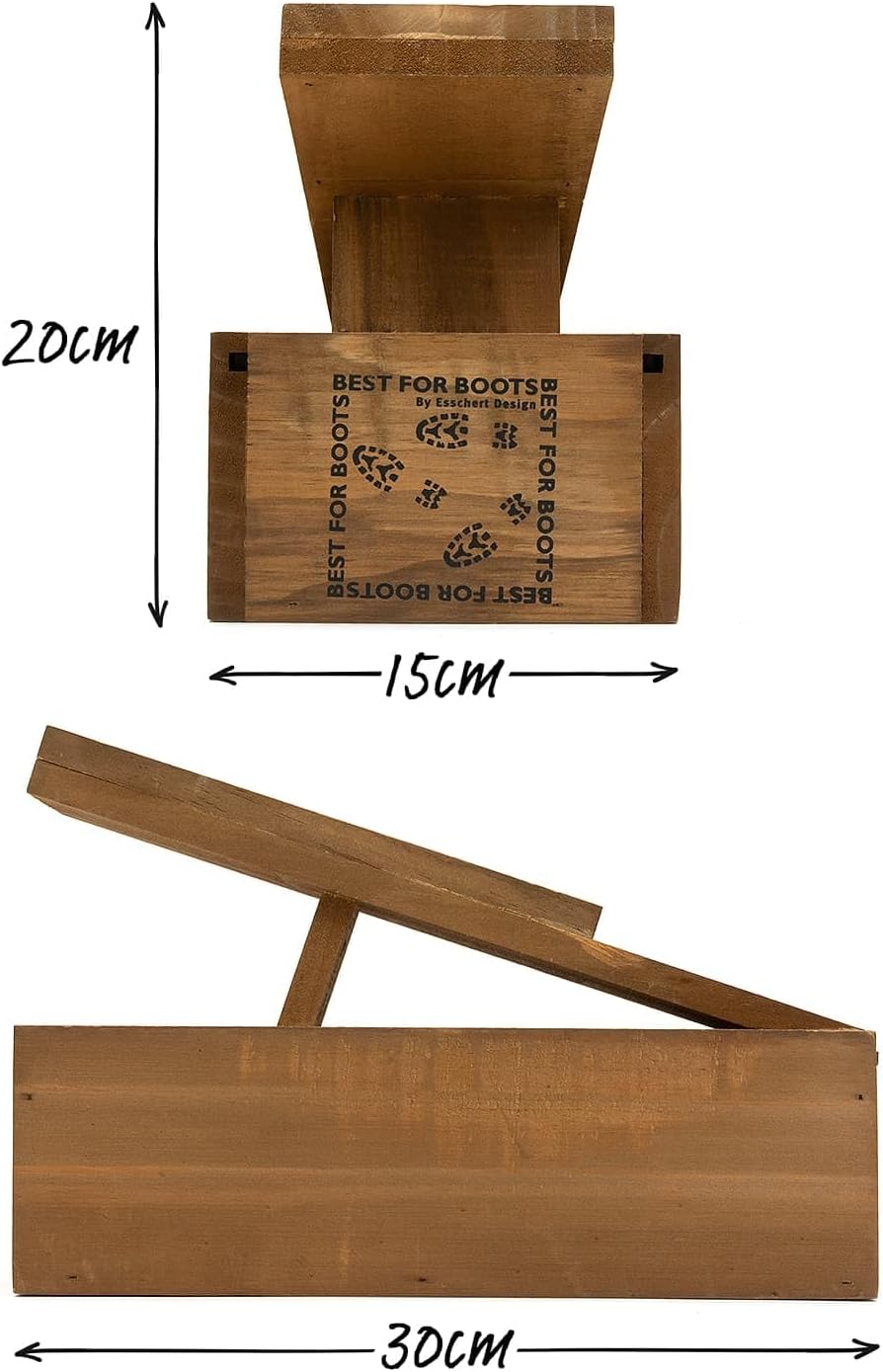 CKB LTD Schuhpflegeset - Tragbare Lederschuhputz-Holzbox Geschenkset mit Stiefelwagenablage, Applika