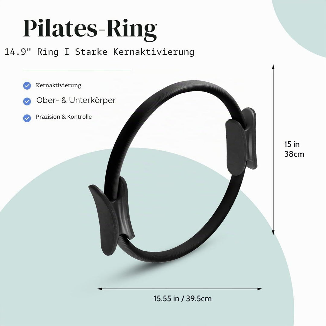 Pilates Set – Pilates Ring, Gymnastikball, 3 Theraband Loop Fitnessbänder, Gymnastikband – Muskelauf