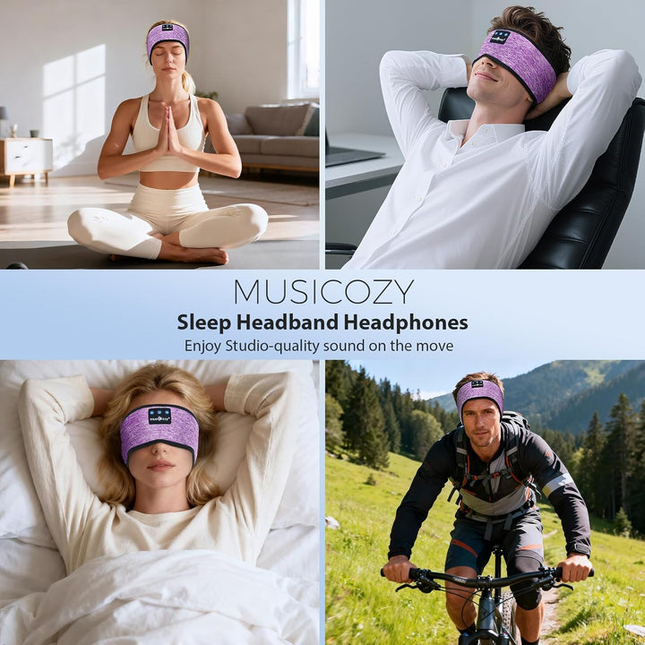 MUSICOZY Schlafkopfhörer Bluetooth 5.4, Bequem &amp; Ultraleicht Stirnband kopfhörer zum Schlafen mit Hi