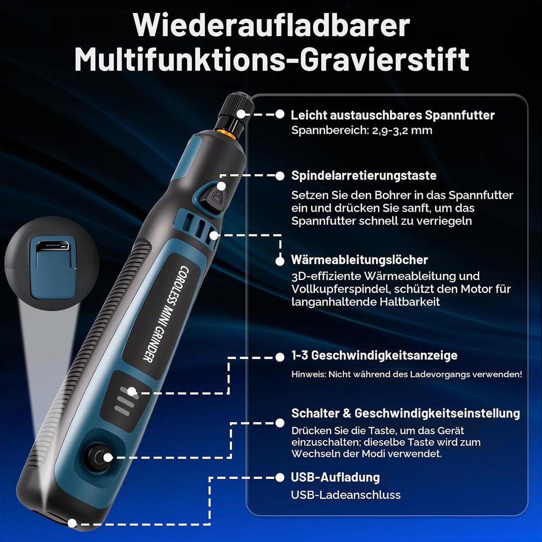 Akku Multifunktionswerkzeug Rotationswerkzeuge Multifunktionswerkzeuge Polierwerkzeug, Gravierstift