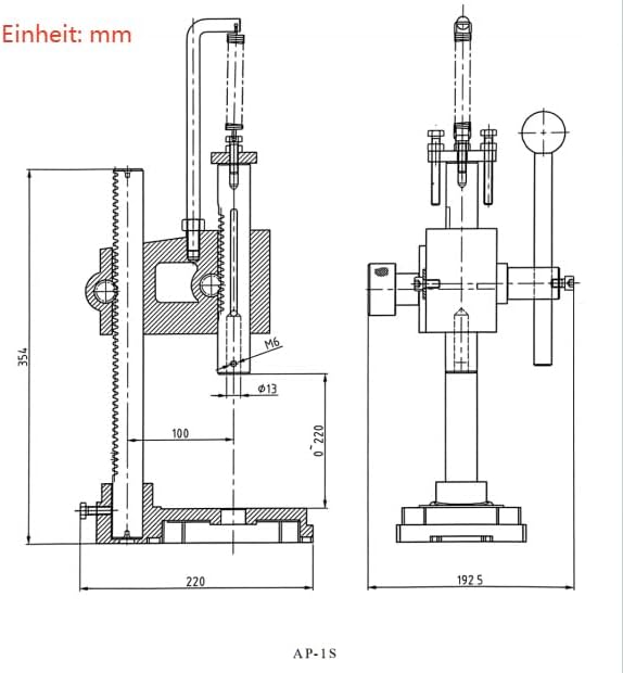 GEMTO AP-1S Manuelle Dornpresse – 1T Tisch-Pressmaschine, robuste Konstruktion, einstellbare Presshö
