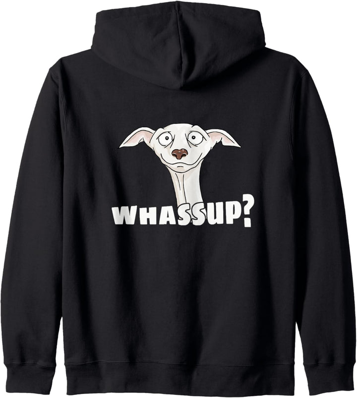 Whassup? Was geht? Lässiger Comic Windhund Kapuzenjacke