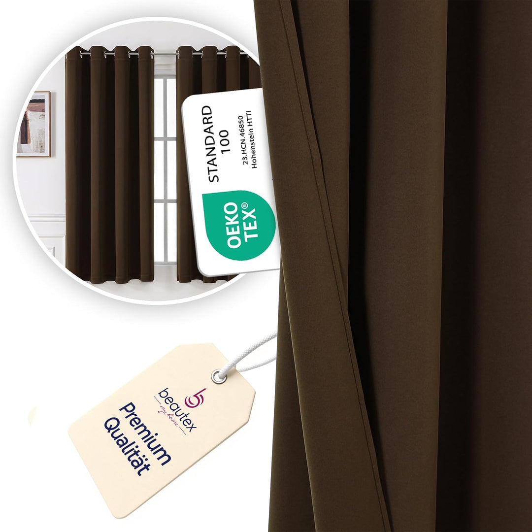 BEAUTEX Verdunkelungsgardine mit Ösen, Blackout Ösenschal Blickdicht abdunkelnd, Grösse und Farbe wä