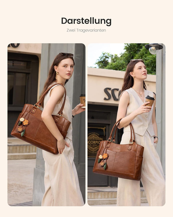 LOVEVOOK Laptoptasche Damen 15,6 Zoll, Arbeitstasche Shopper Tasche Handtasche Gross, Elegant Lehrer