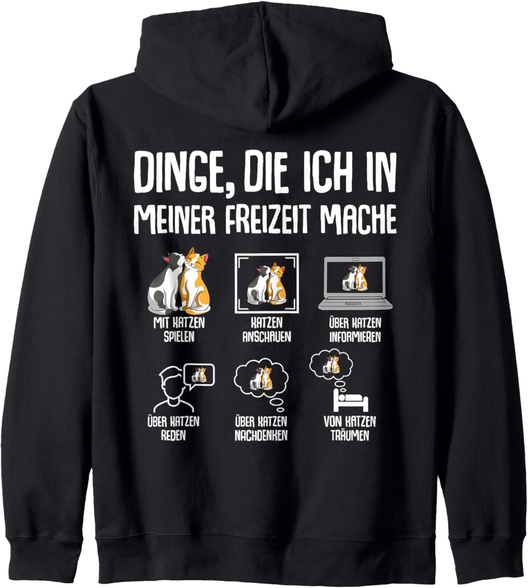 Katzen Dinge die ich in meiner Freizeit mache Katze Damen Kapuzenjacke