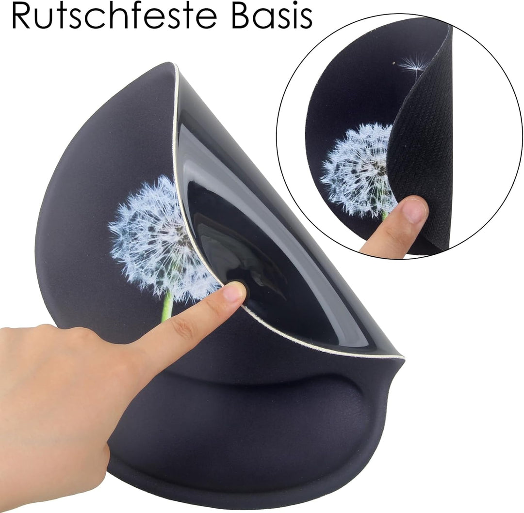 3-in-1 Handgelenkauflage Set, Mauspad mit Gelkissen+Handballenauflage Tastatur+Untersetzer,Ergonomis