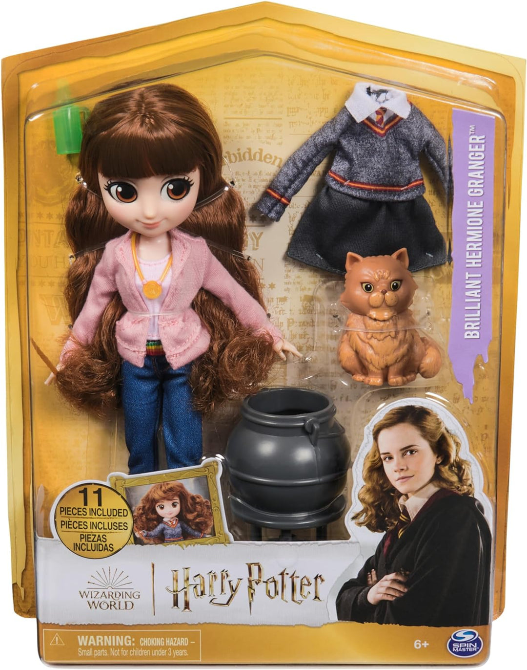 Wizarding World Harry Potter - Hermine Granger Puppe mit kämmbaren Haar, Geschenkset mit 2 Outfits u