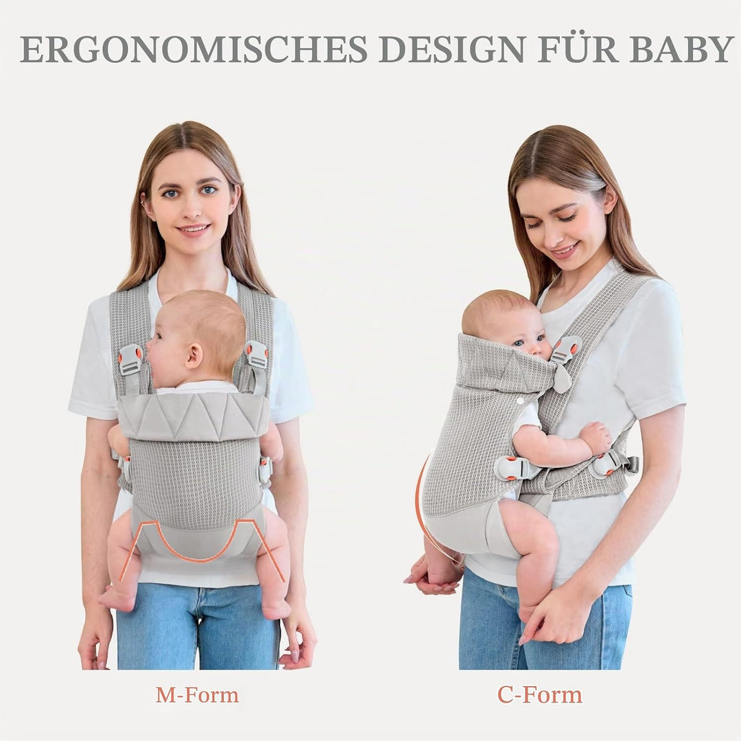 IULONEE Babytrage für Neugeborene Ergonomic Baby Carrier Tragbar Babytrage Vorne nach hinten tragen