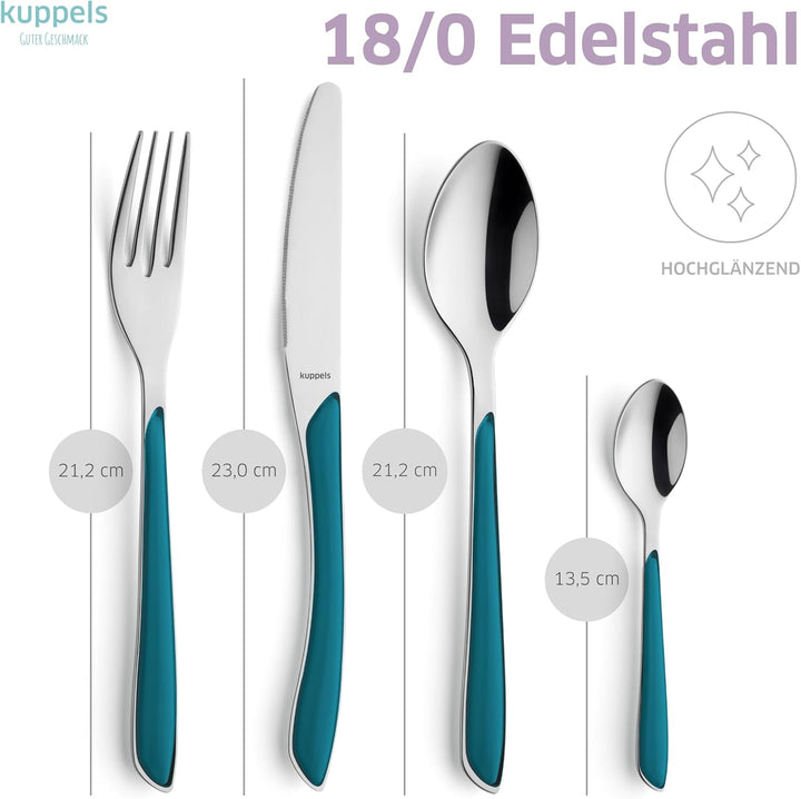 Kuppels Prisma Besteck Set für 6 Personen aus Edelstahl poliert | Besteckset 24-teilig | Hochwertige