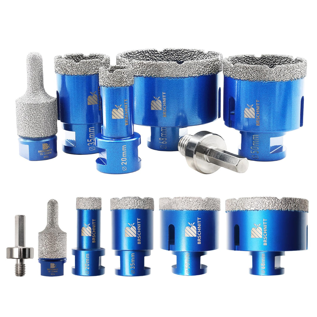 Diamantbohrer Fliesenbohrer Set -20/35/50/68mm Diamantbohrer &amp;10-25mm Diamant Fingerfräser ein Adapt