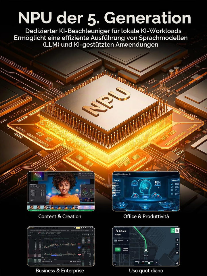 GMKtec EVO-T2S AI Mini PC Core Ultra X7 358H (up to 5.1GHz) Mini Gaming Computers, 64GB LPDDR5X 8533