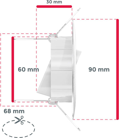 B.K.Licht - 6er Set Einbaustrahler LED schwenkbar, warmweisse Lichtfarbe, Lochdurchmesser 68mm, flac