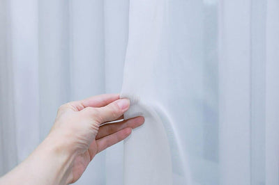 Generisch Gardinen mit Kräuselband Fertiggardine halbtransparent Voile Bleiband Vorhang Wohnzimmer S