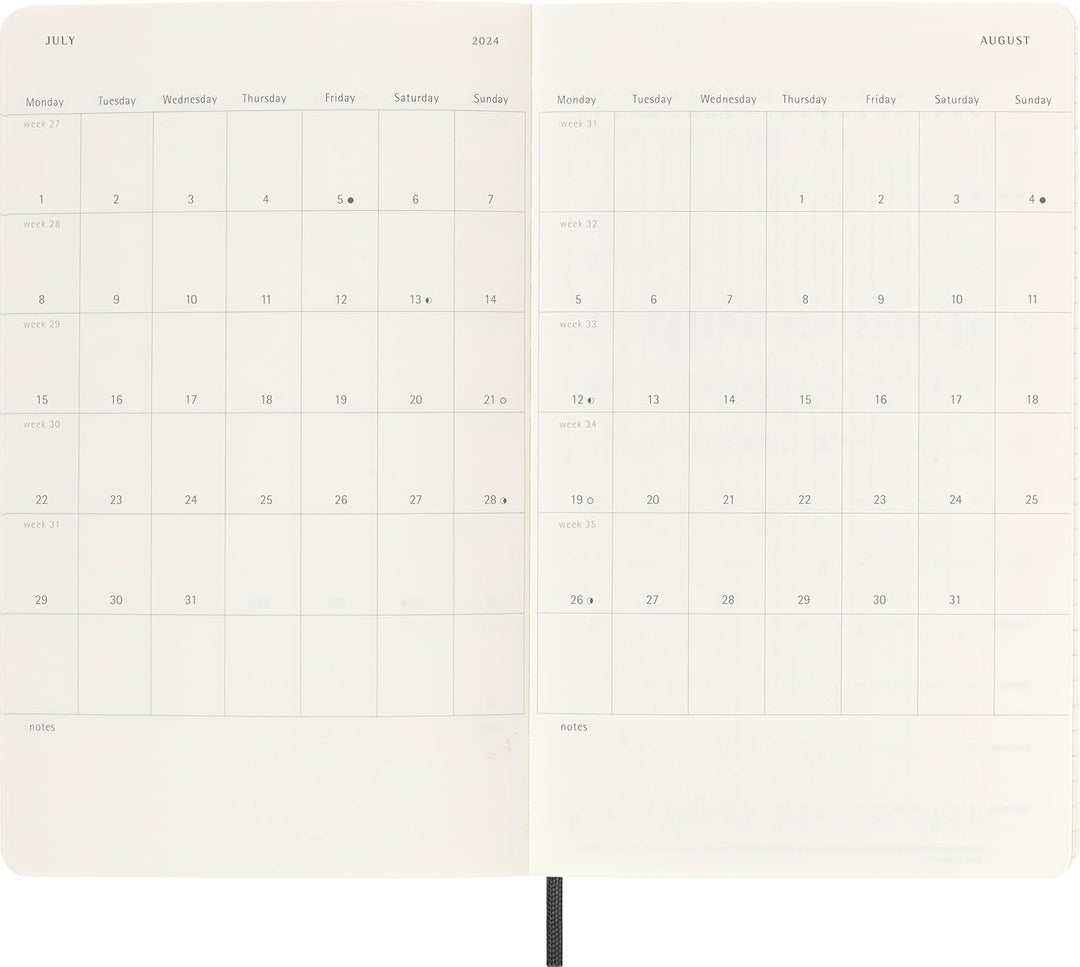 Moleskine Wochenplaner 2023-2024, 18-Monats-Agenda, Akademisches Tagebuch, Wochenagenda mit weichem