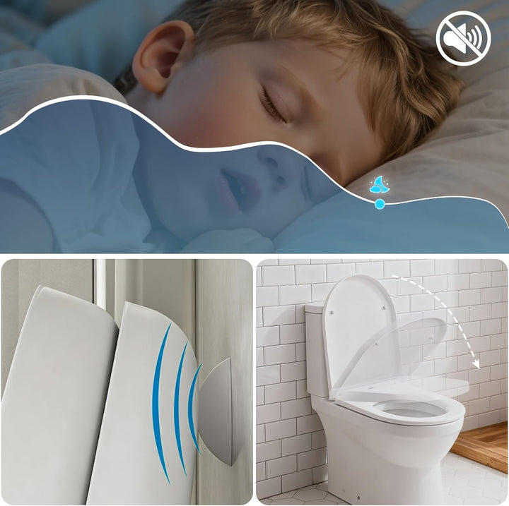 Toilettendeckel mit Absenkautomatik,Urea-Duroplast WC Sitz Quick-Release Funktion zur Einfachen Rein