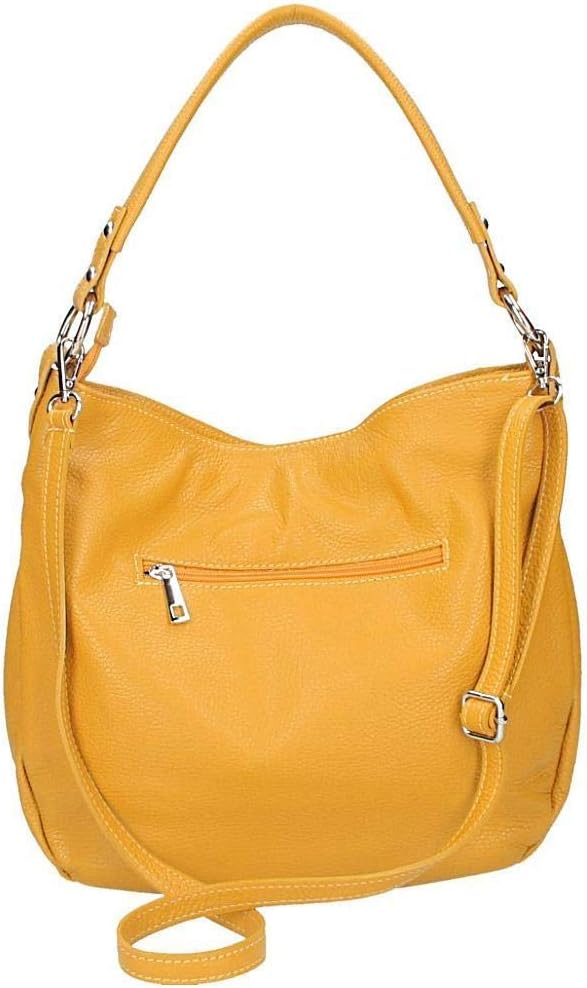 Made in Italy Damen Leder Tasche Shopper Schultertasche City Bag Crossover Umhängetasche Henkeltasch