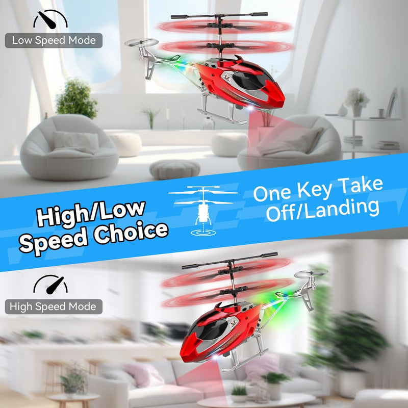 TERRAMUS RC Hubschrauber- 2.4G Ferngesteuerter Hubschrauber Indoor RC Helikopter Spielzeug mit LED-L