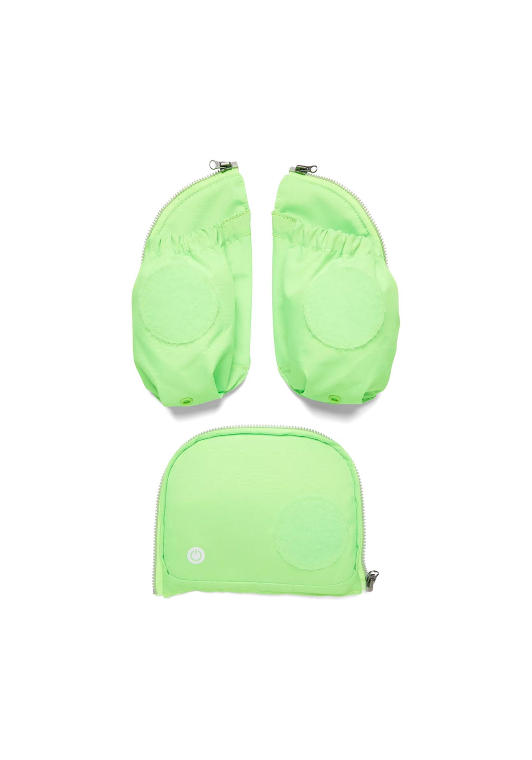 ergobag Fluo LED Seitentaschen Set Geeignet für pack, cubo, cubo light und wide Einheitsgrösse Grün
