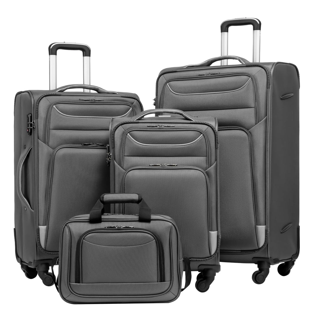 COOLIFE Koffer Trolley Koffer Reisekoffer von 4 Rollen Stoffkoffer Handgepäck TSA-Schloss Der Koffer