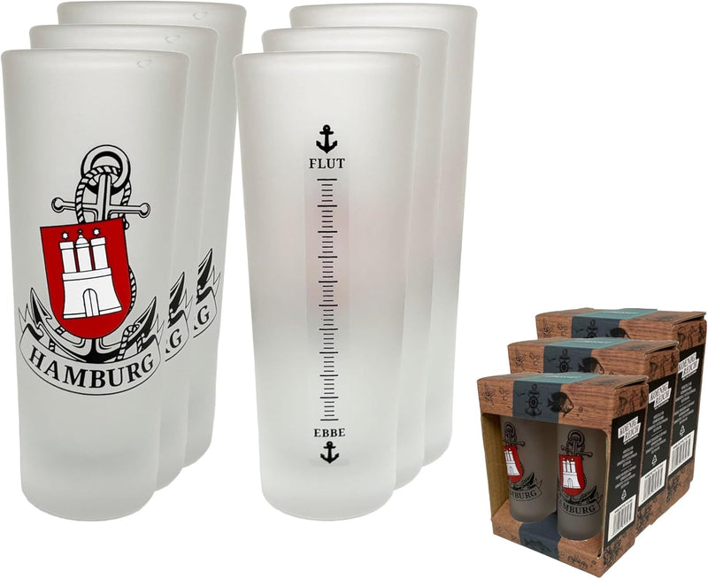 3forCologne Schnapsgläser 6,5cl | 6er Set | Hamburg Anker | Pinnchen, Shotgläser, Tequila, Vodka, Ob