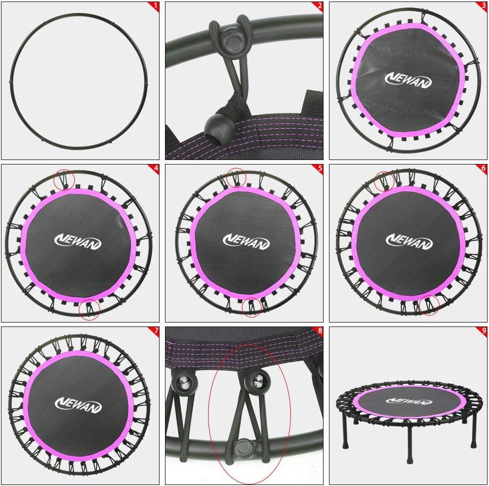 Newan Mini-Trampolin, leises Mini-Trampolin, Fitness-Trampolin, Bungee-Rebounder, Springen, Cardio-T