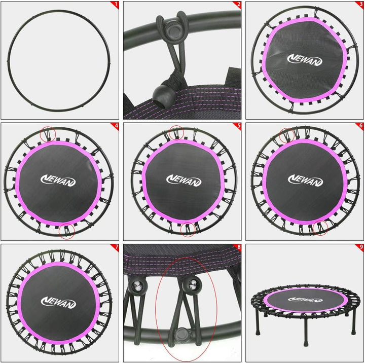 Newan Mini-Trampolin, leises Mini-Trampolin, Fitness-Trampolin, Bungee-Rebounder, Springen, Cardio-T