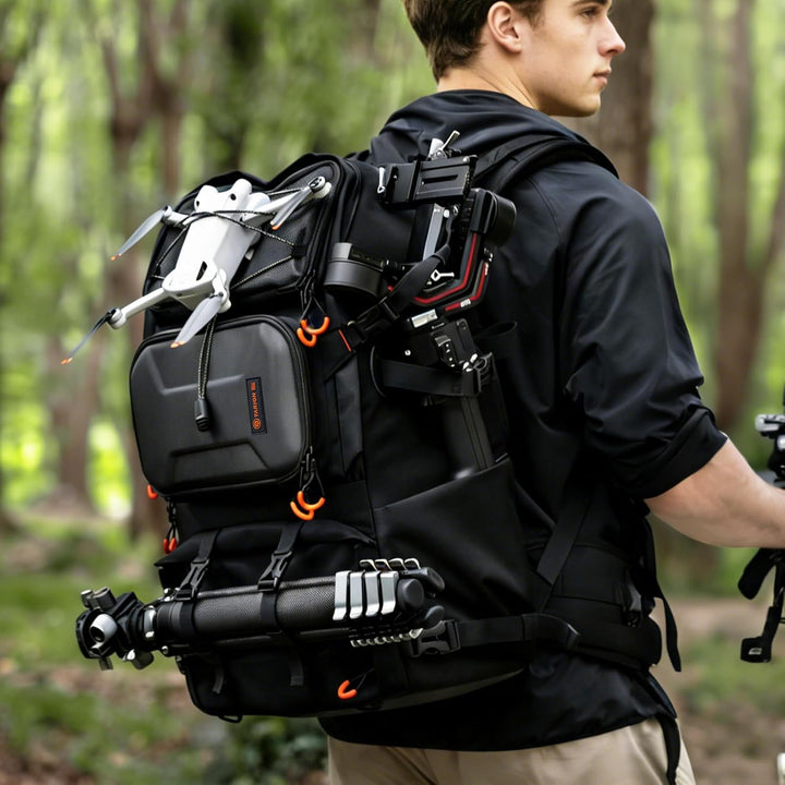 TARION Grosser Kamerarucksack Kamera Rucksack: Professionelle DSLR Drohnen Rucksack mit 17,3 Zoll La