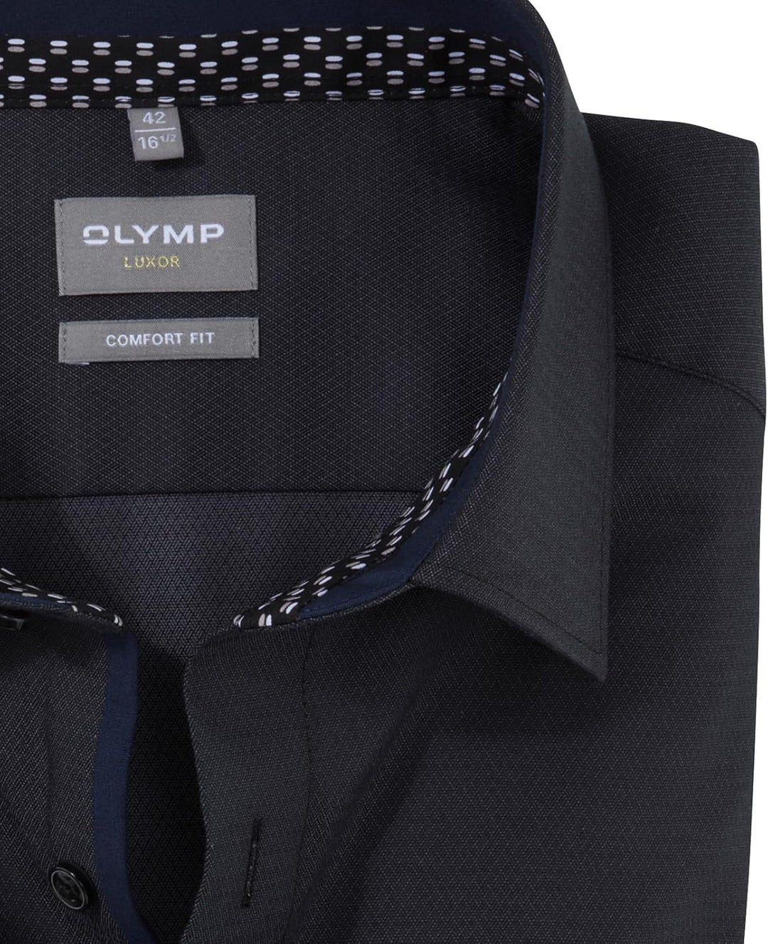 OLYMP Herren Businesshemd Langarm Luxor,Einfarbig,Comfort fit,New Kent 48 Grosse Grössen Graphit 69,