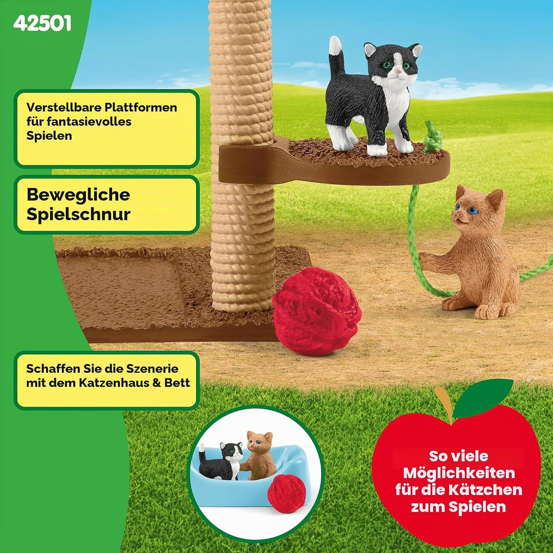 schleich 42501 Spielspass für niedliche Katzen, für Kinder ab 3+ Jahren, FARM WORLD - Spielset Singl