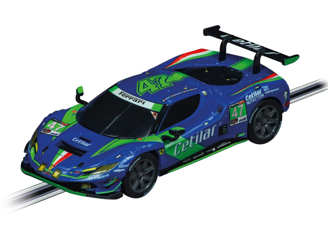 Carrera - 20064243 GO Ferrari 296 GT3 Cetilar Racing, No.47 | Massstab 1:43 Slotcar | Kompatibel mit