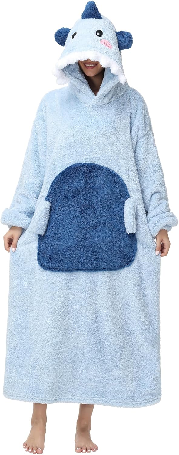 LATH.PIN Hoodie Decke Tragbare Verlängert Übergrosse Oversized Pullover Tragbare Deckenhoodie Gemütl