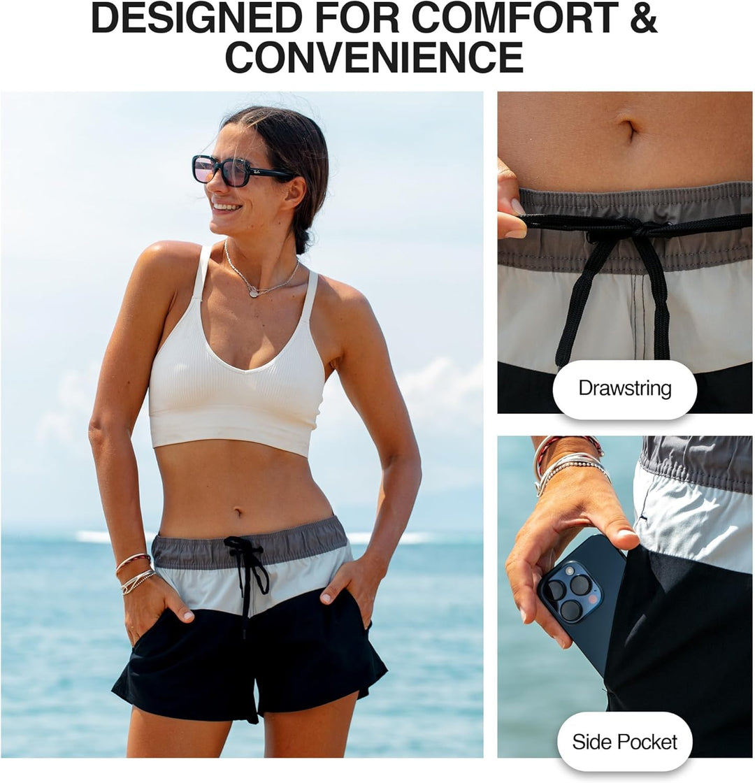 Kanu Surf Damen Boardshorts 4 Belmar Schwarz, 4 Belmar Schwarz