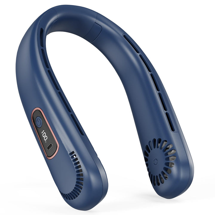 LEBKOV 5000mAh Leise Nackenventilator mit LED-Display, 3 Stufen, 360° Luftstrom, 180° Verstellbar, F