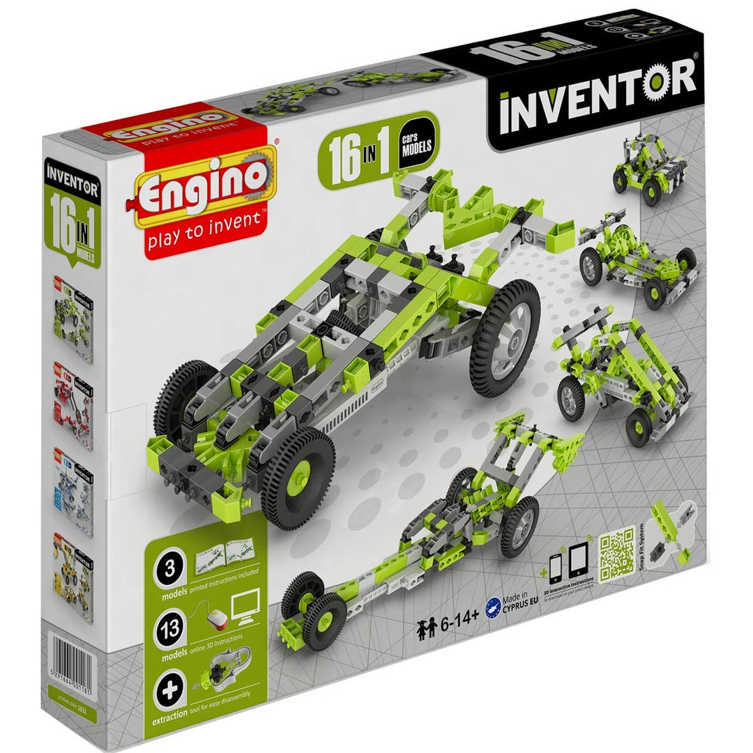 Engino-INVENTOR 1631 - Konstruktionsbausatz 16 in 1 Autos