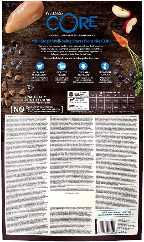 Wellness CORE Large Breed Adult Original, Hundefutter trocken für Hunde grosser Rassen, getreidefrei