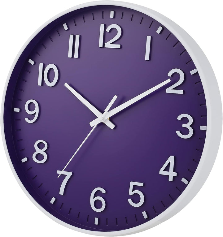 HZDHCLH 30cm Lautlos Wanduhr Schleichende Sekunde mit Arabisch Ziffer ohne Ticken für Dekoration Woh