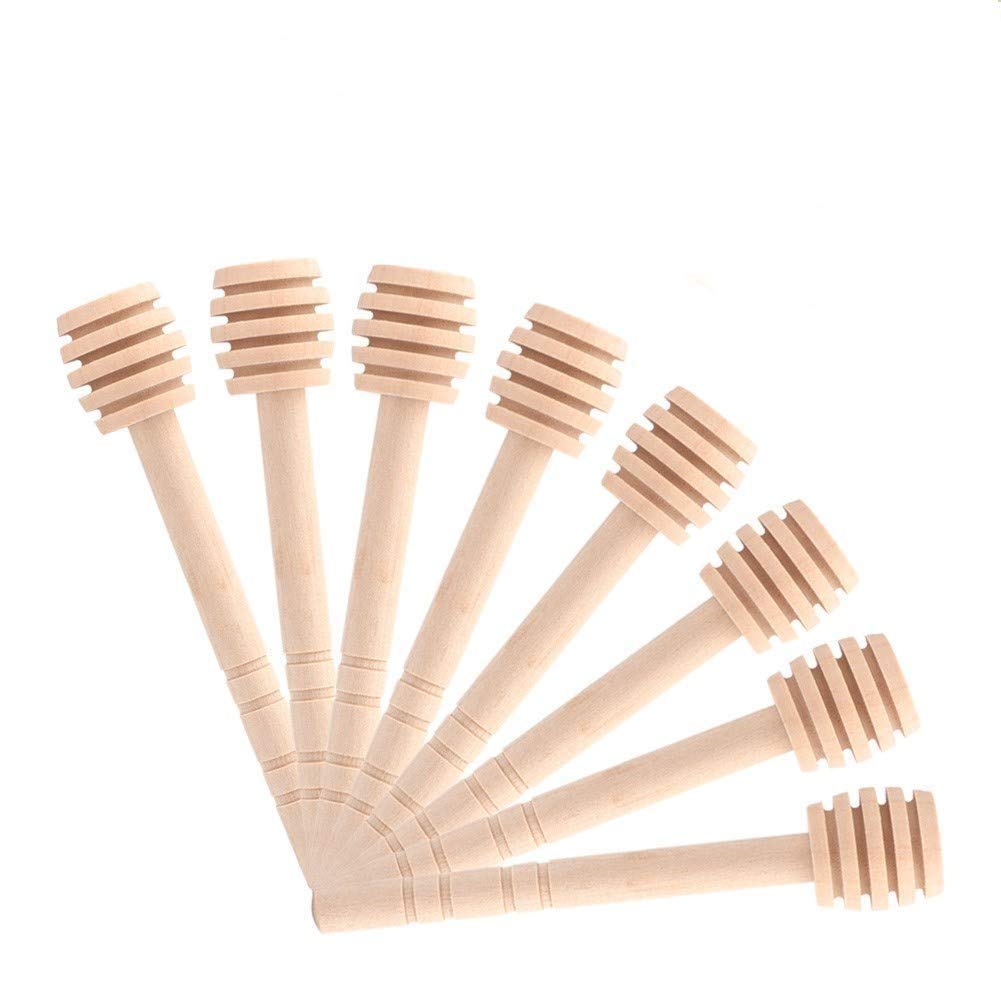 Fdit 50 Pcs/Satz Haushalt Holz Tragbare Mini Marmelade Honig Dipper Jar Dispensing Sammeln Rührstab