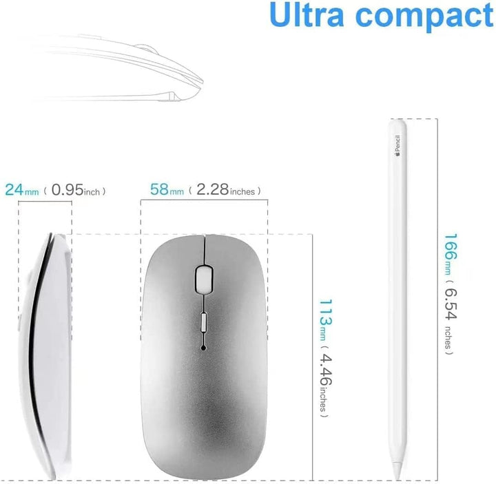 AE WISH ANEWISH Bluetooth Maus with USB-C-Adapter fur Mac/iPad/iPhone/PC/Computer, wiederaufladbar g