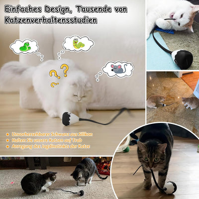 lifefav Katzenspielzeug für Hauskatzen, 2-in-1 magisches Silikon-Schwanzspielzeug, automatisches int