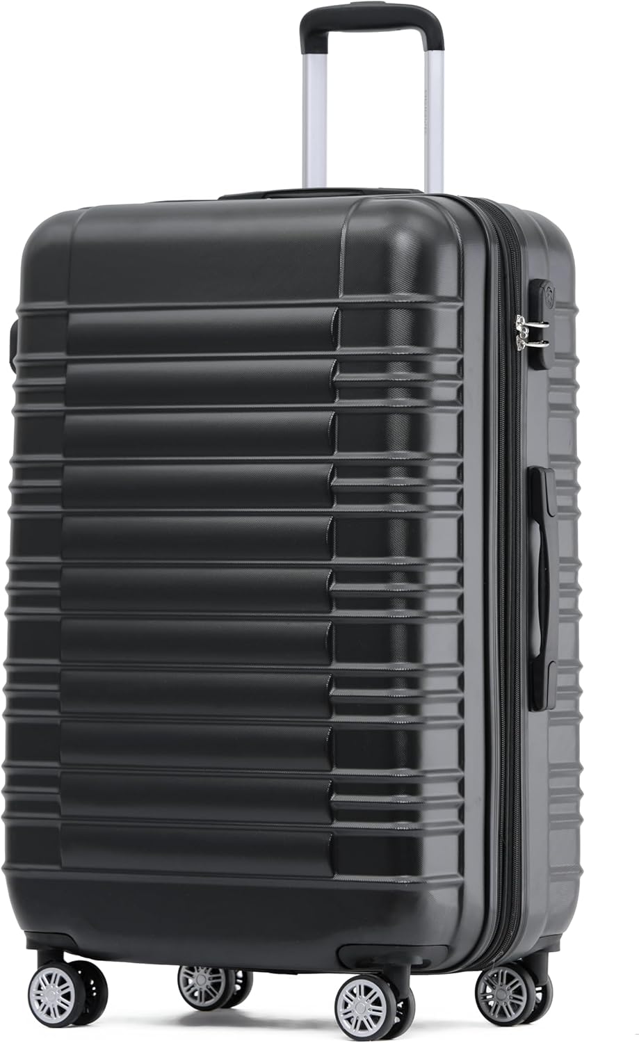 BEIBYE Zwillingsrollen Reisekoffer Koffer Trolleys Hartschale M-L-XL-Set (Schwarz, XL) Schwarz XL