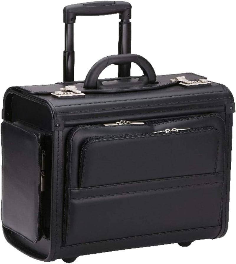 Pilotenkoffer Aktenkoffer Laptop Trolley Koffer Kunstleder Schwarz 48 cm Bowatex