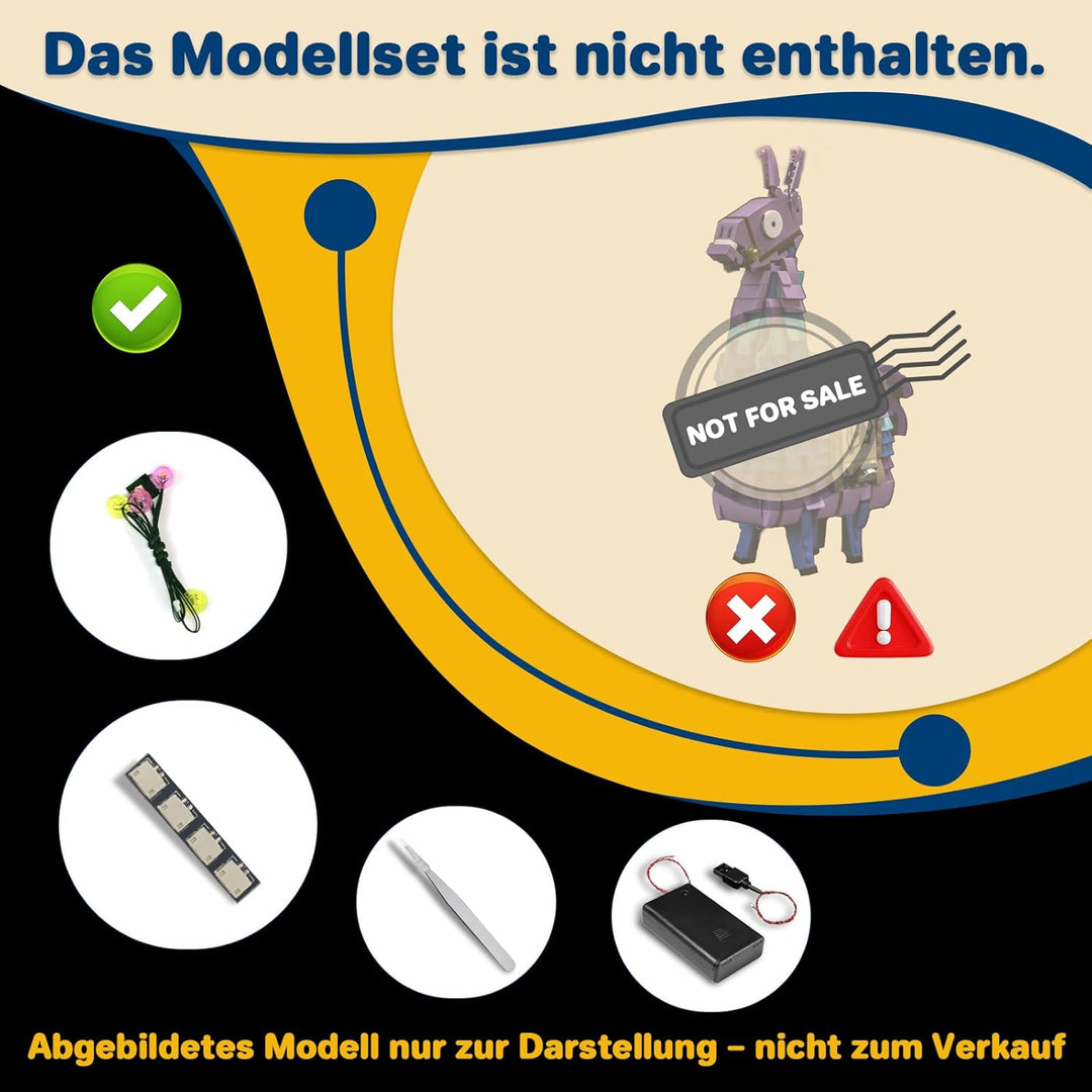 LocoLee Licht Set Kompatibel mit Lego Vorratslama Fortnite, Nur Lichter Set - Kein Modell, Licht Bel